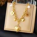 Retro Gold Plated Heart Pendant Necklace