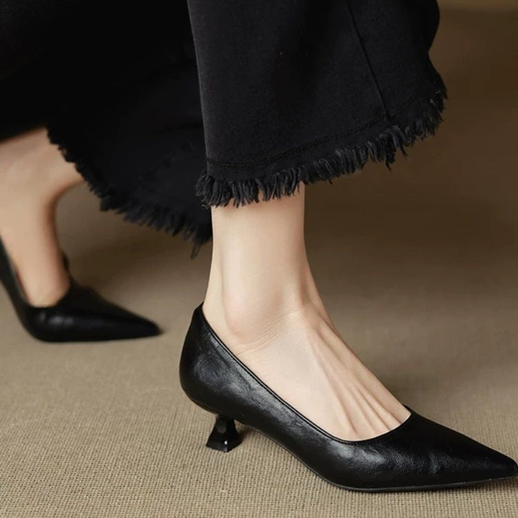 Elegant Pointed Toe Low Heel Shoes
