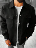 Men's Brushed Polyester Lapel Windproof Casual Jacket