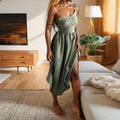 Womens Backless V-Neck Dress
