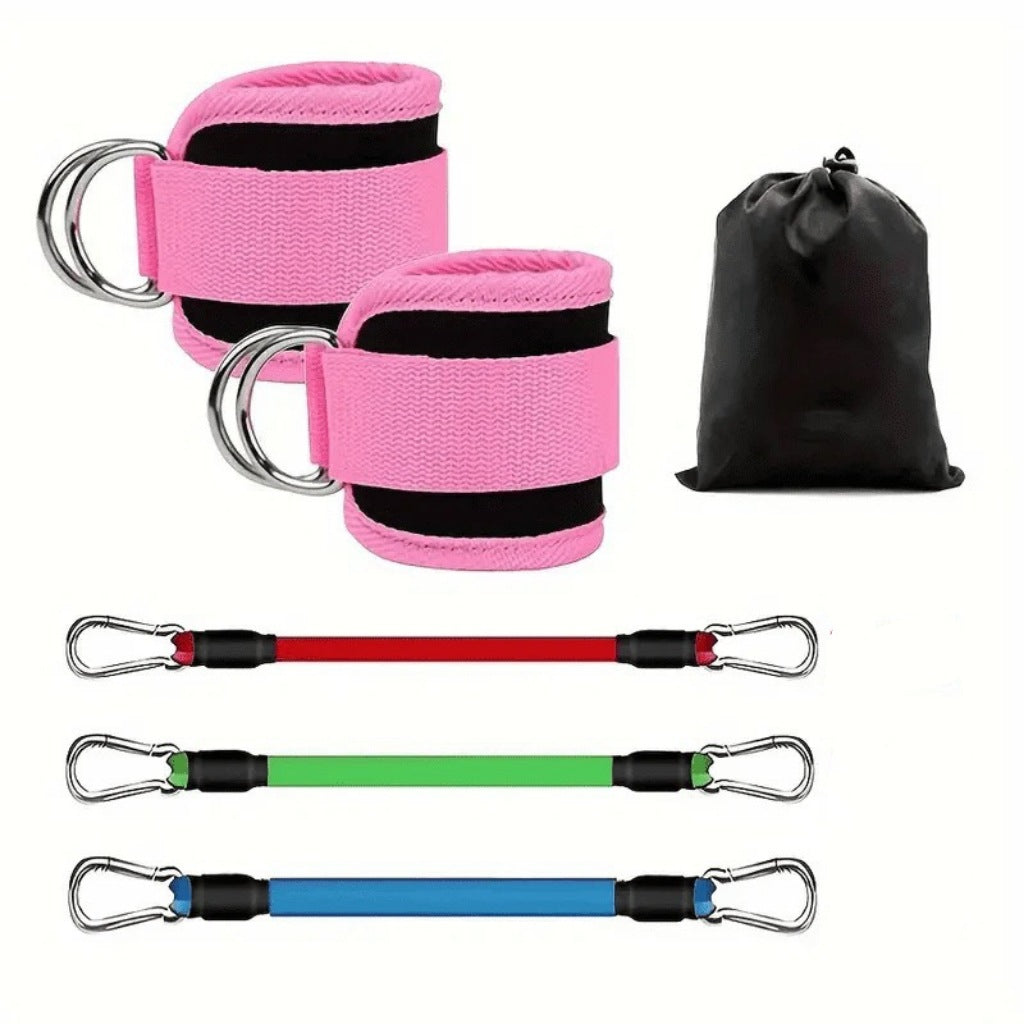 Adjustable Ankle Straps with Resistance Tubes for Leg and Glute Workouts