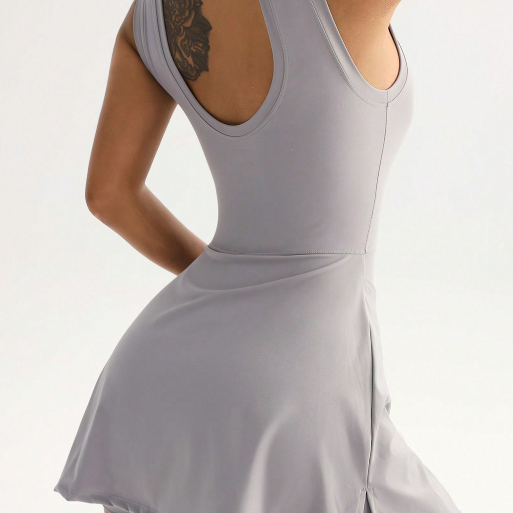Fake Two-Piece Anti-Exposure Tight One-Piece Tennis Skirt