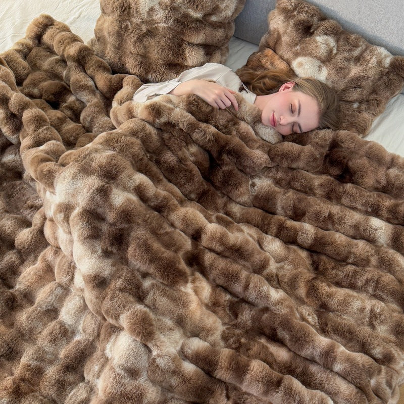 Double-Sided Tie-Dye Velvet Blanket