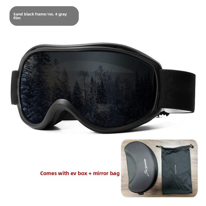 Spherical Ski Goggles with Double-Layer Anti-Fog