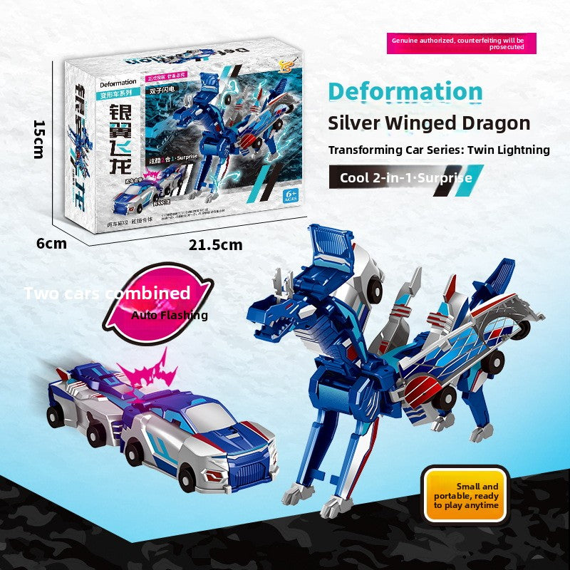 Collision Transforming Dragon Robot Toy Light and Sound Action Figure