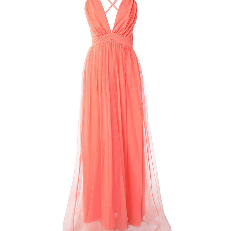 Womens Strapless V-Neck Dress