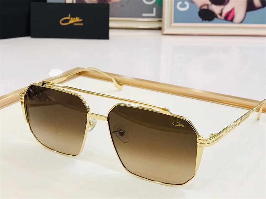 Metallic black full-frame glasses