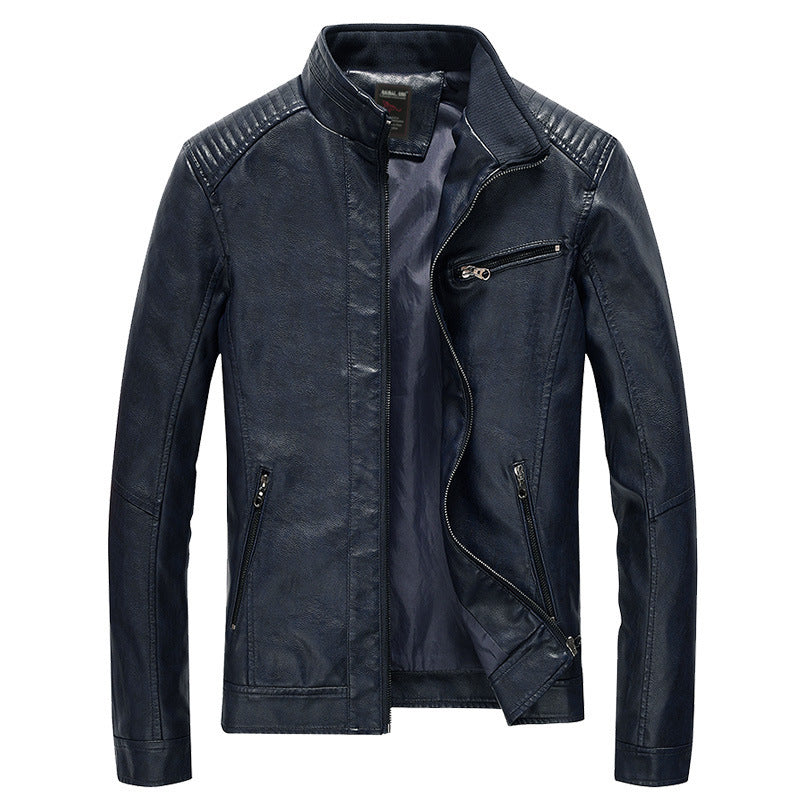 Men's PU leather motorcycle jacket
