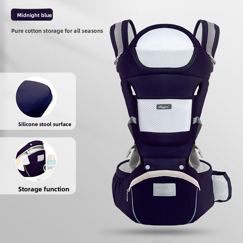 Foldable Baby Carrier with Waist Stool Dual Shoulder Support