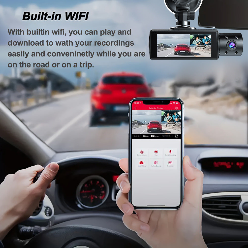 HD 1080P Triple Recording Car DVR Camera