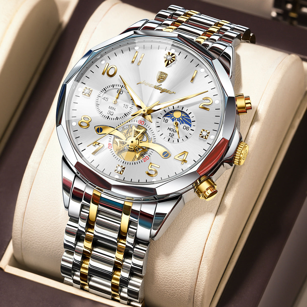 Multifunctional men's waterproof luminous chronograph business casual wristwatch
