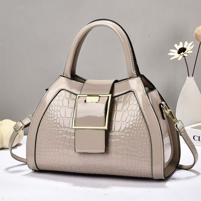 Stone Pattern PU Leather Crossbody Shoulder Bag