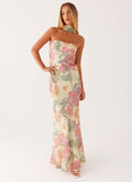 Floral Print Chiffon Bodycon Dress