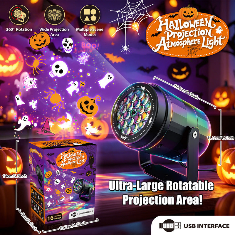 Colorful Rotating Holiday Projection Light