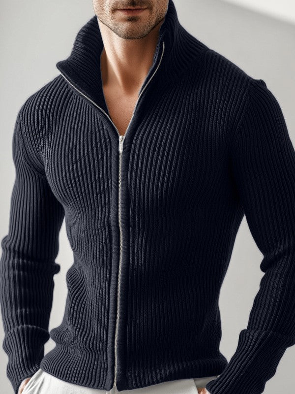 Mens Zip-Up Stand Collar Jacket