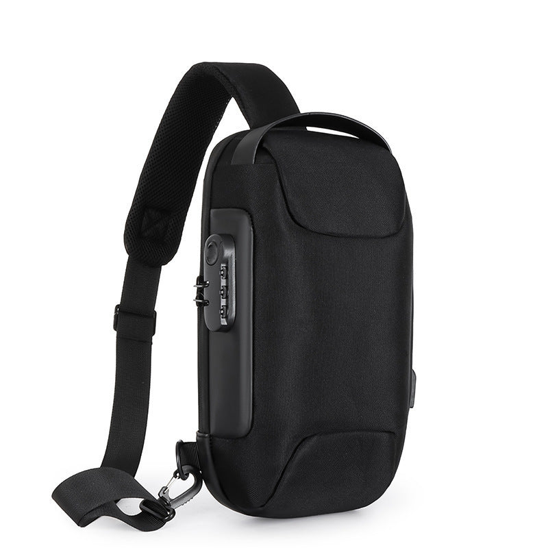 Men's Waterproof Anti-Theft Password Lock Oxford Cloth Chest Crossbody Bag