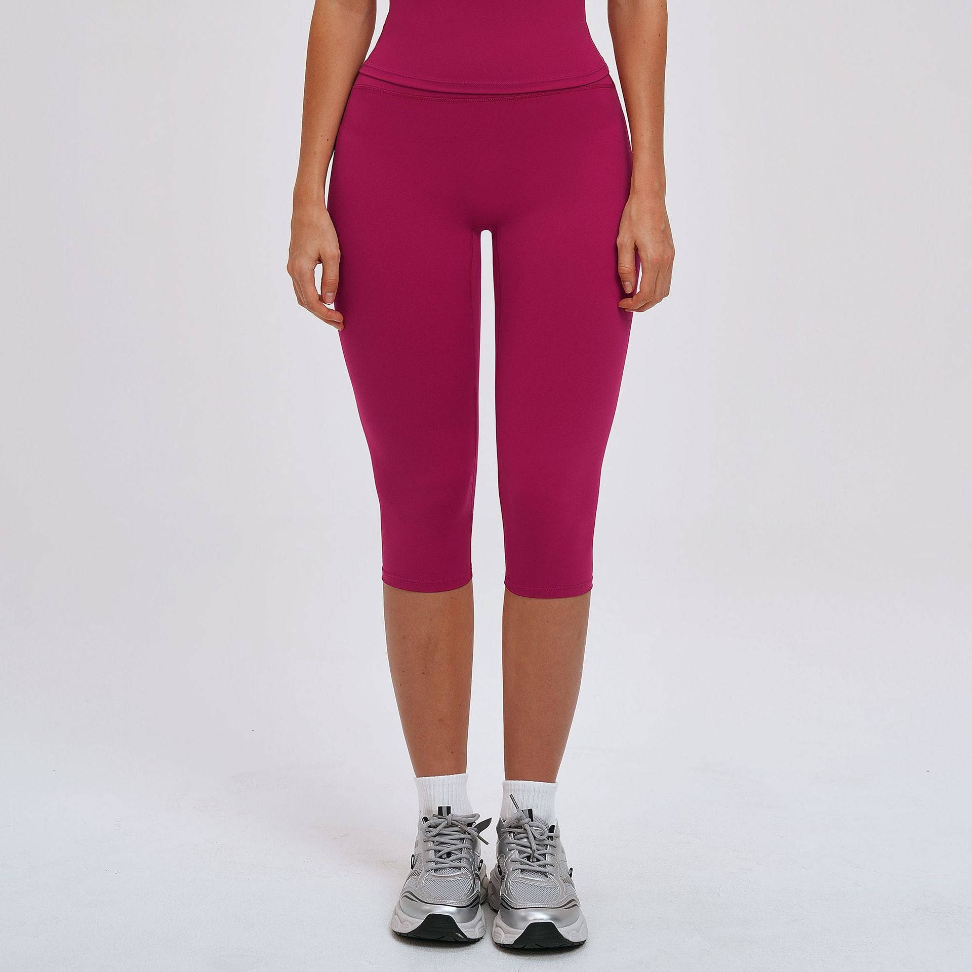 Brushed Yoga Shorts High Waisted Slim Fit Sports Shorts