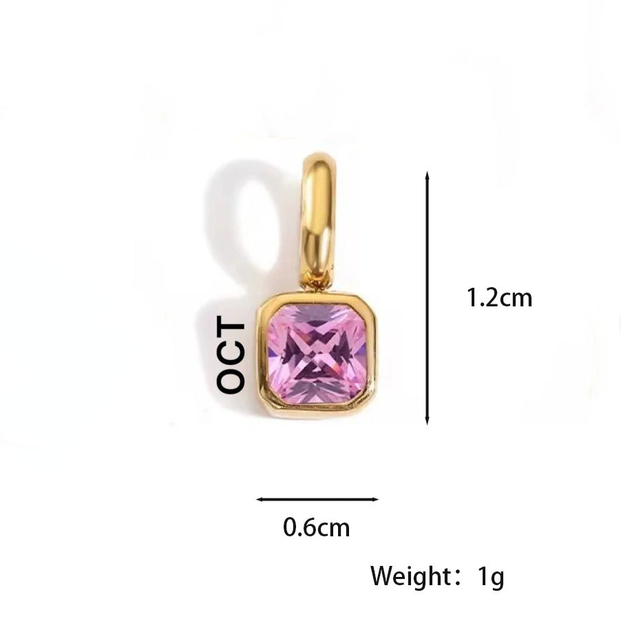 Customizable Birthstone Zircon Pendant Necklace