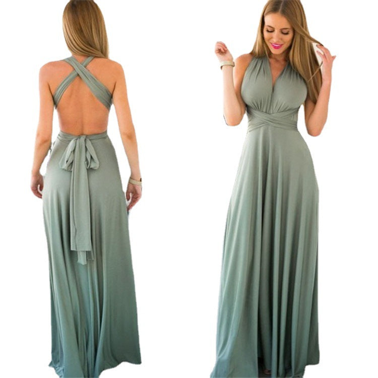 Multi Way Bandage Bodycon Long Dress Sexy Rope Design