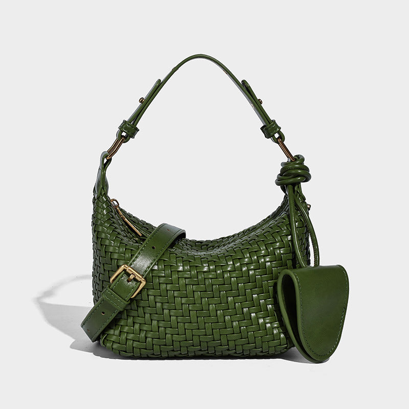 Hand-Woven PU Leather Crossbody Bag