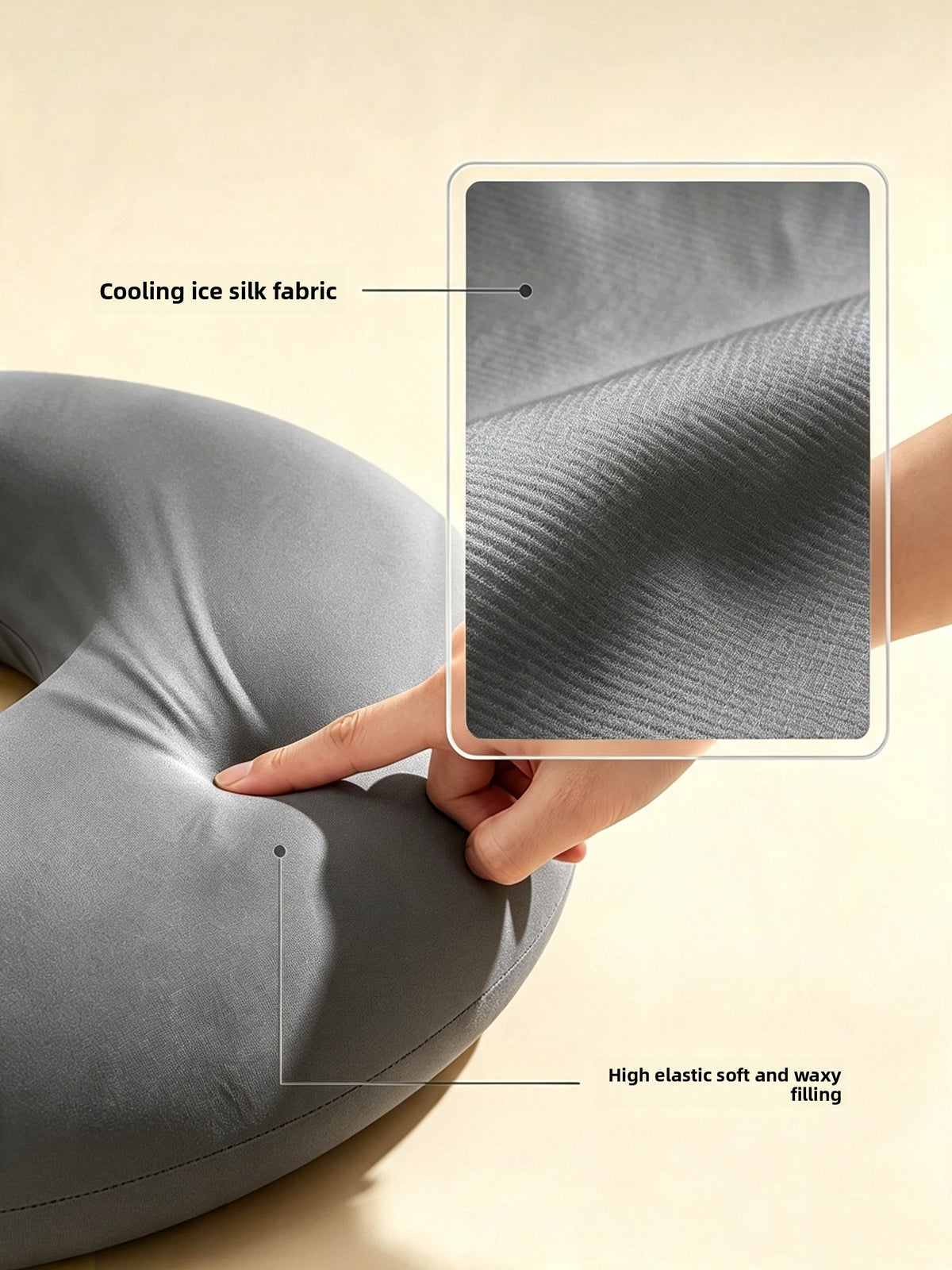 Moon Shaped Cooling Pillow for Side Sleepers