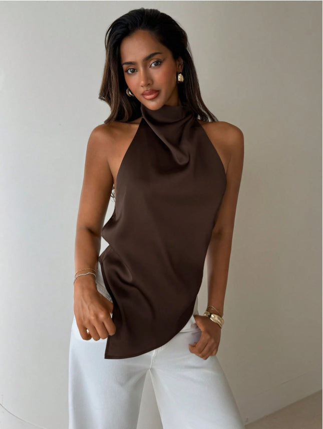 Solid-color fashion top