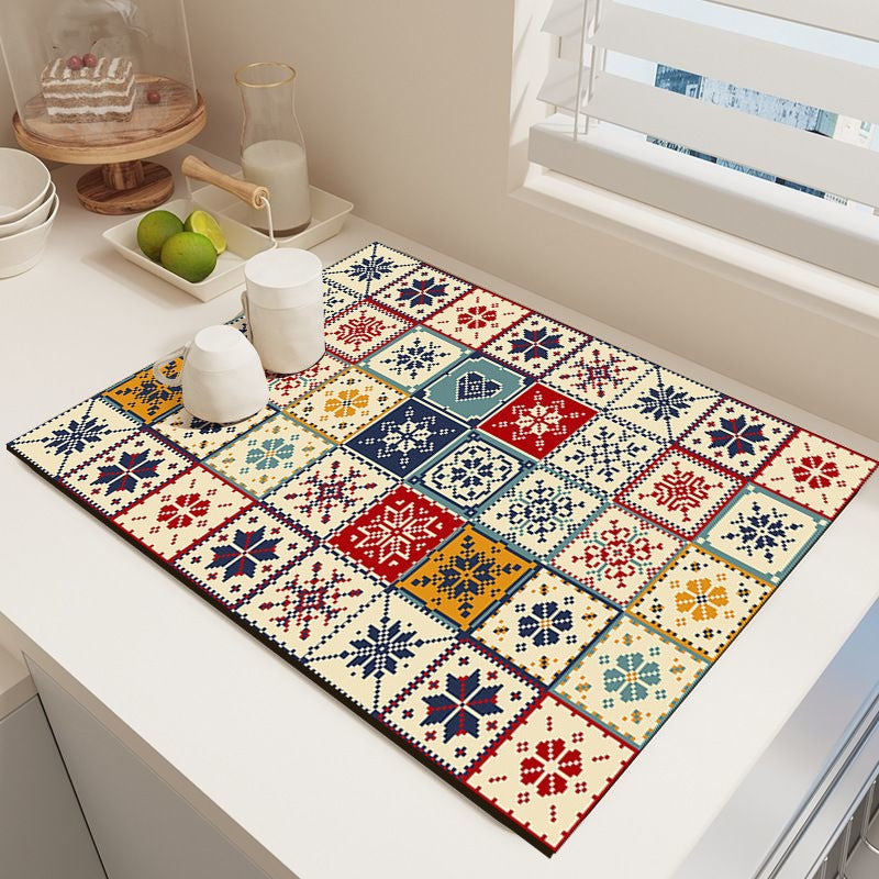 American-Style Retro Diatomaceous Earth Bathroom Mat