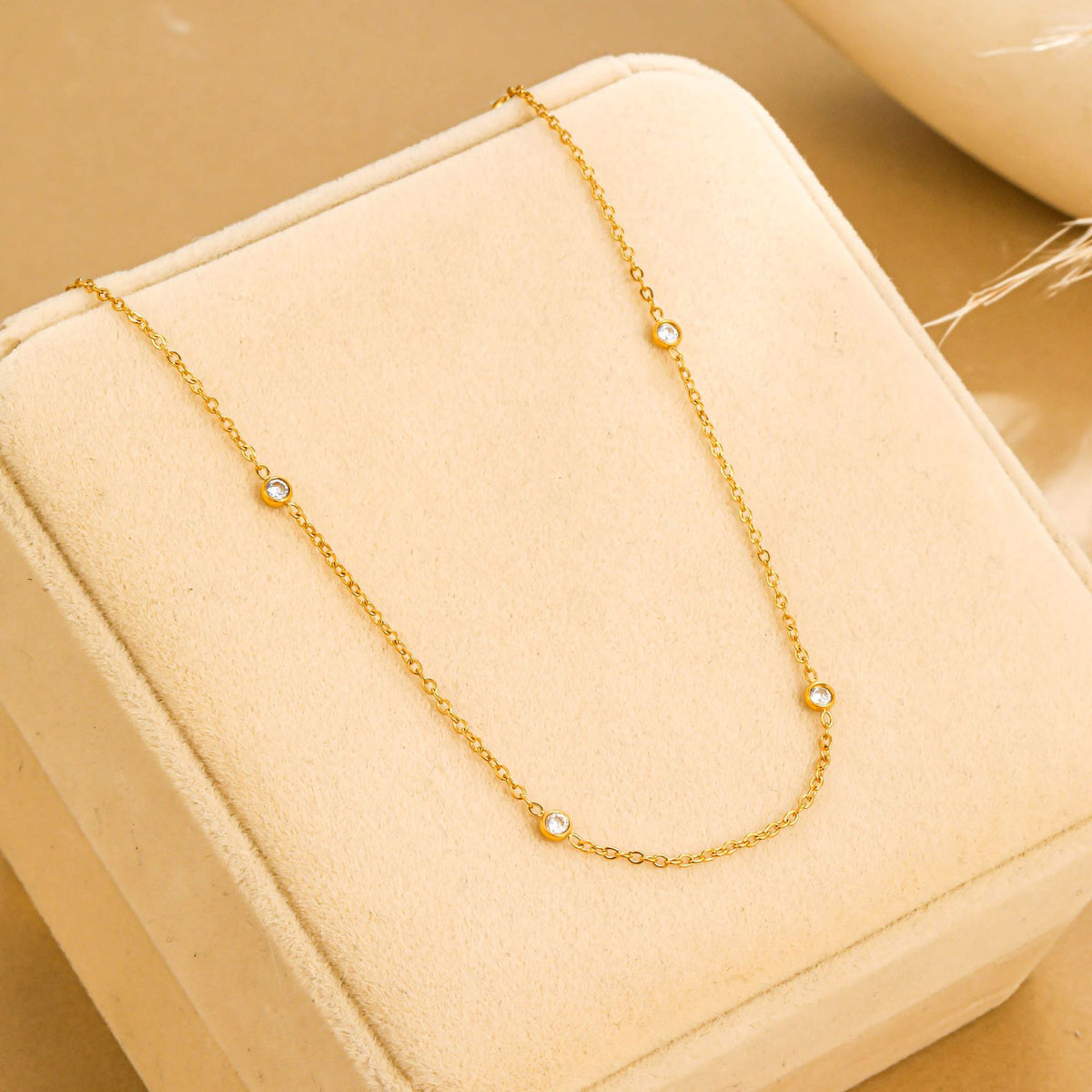 Zircon Clavicle Chain Stainless Steel Necklace