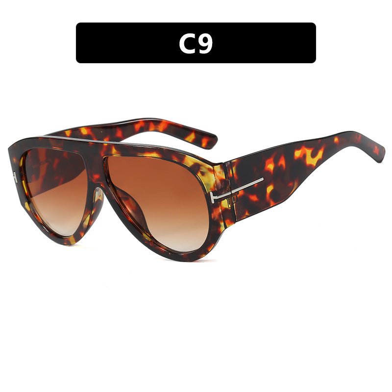 Aviator Sunglasses Women Oversize T-Shaped Frame