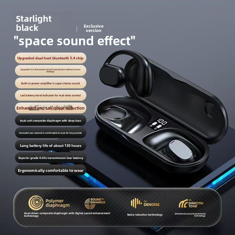 Wireless Bone Conduction Bluetooth Headphones with Noise Reduction