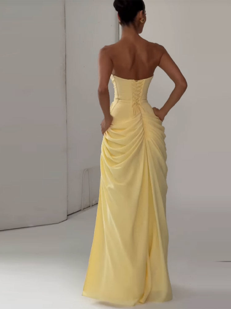 Satin Slim Fit Tube Dress