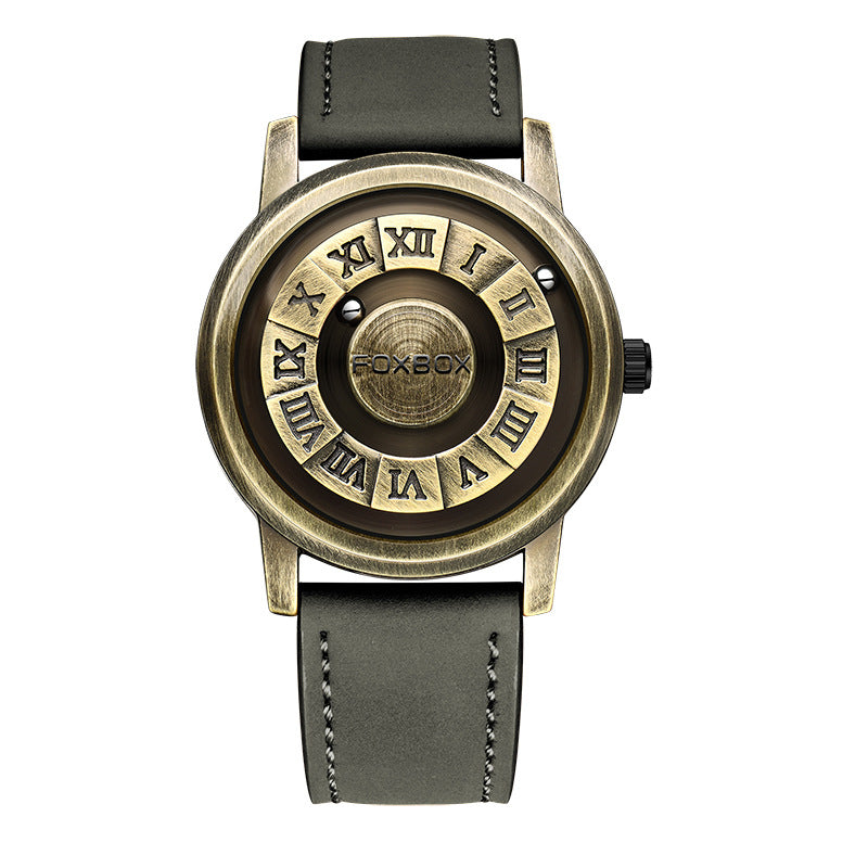 Magnetic Bead Non-Mirror Black Technology Sense Suspension Watch