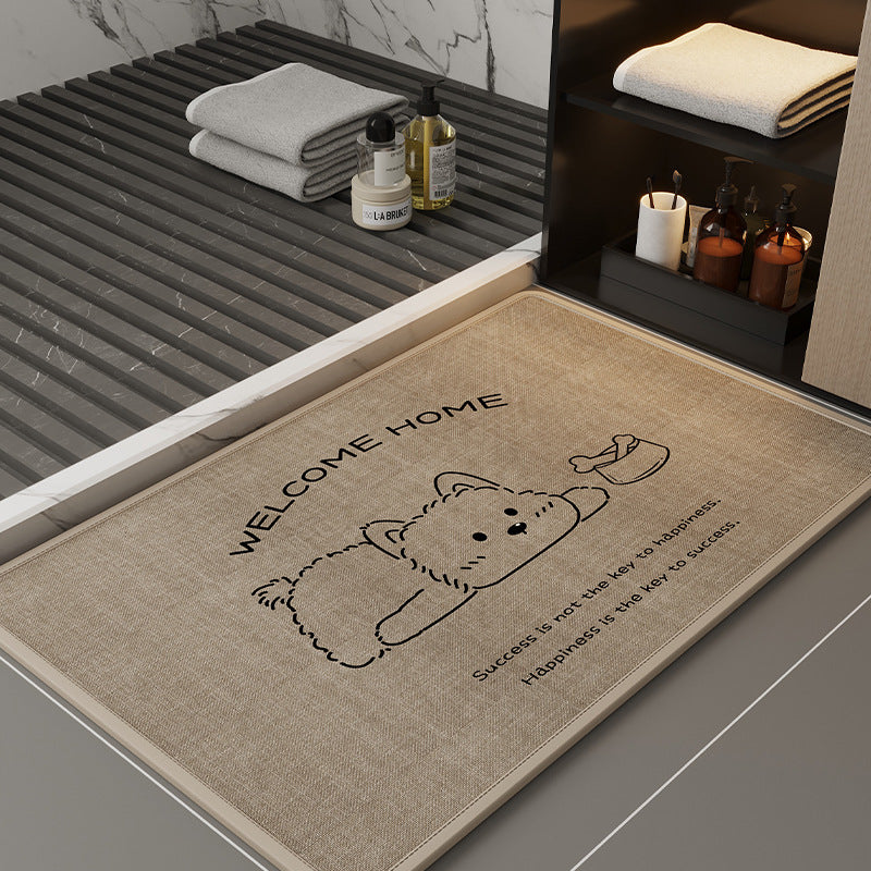 Cute Cartoon Bathroom Mat Absorbent Non-Slip Home Decor