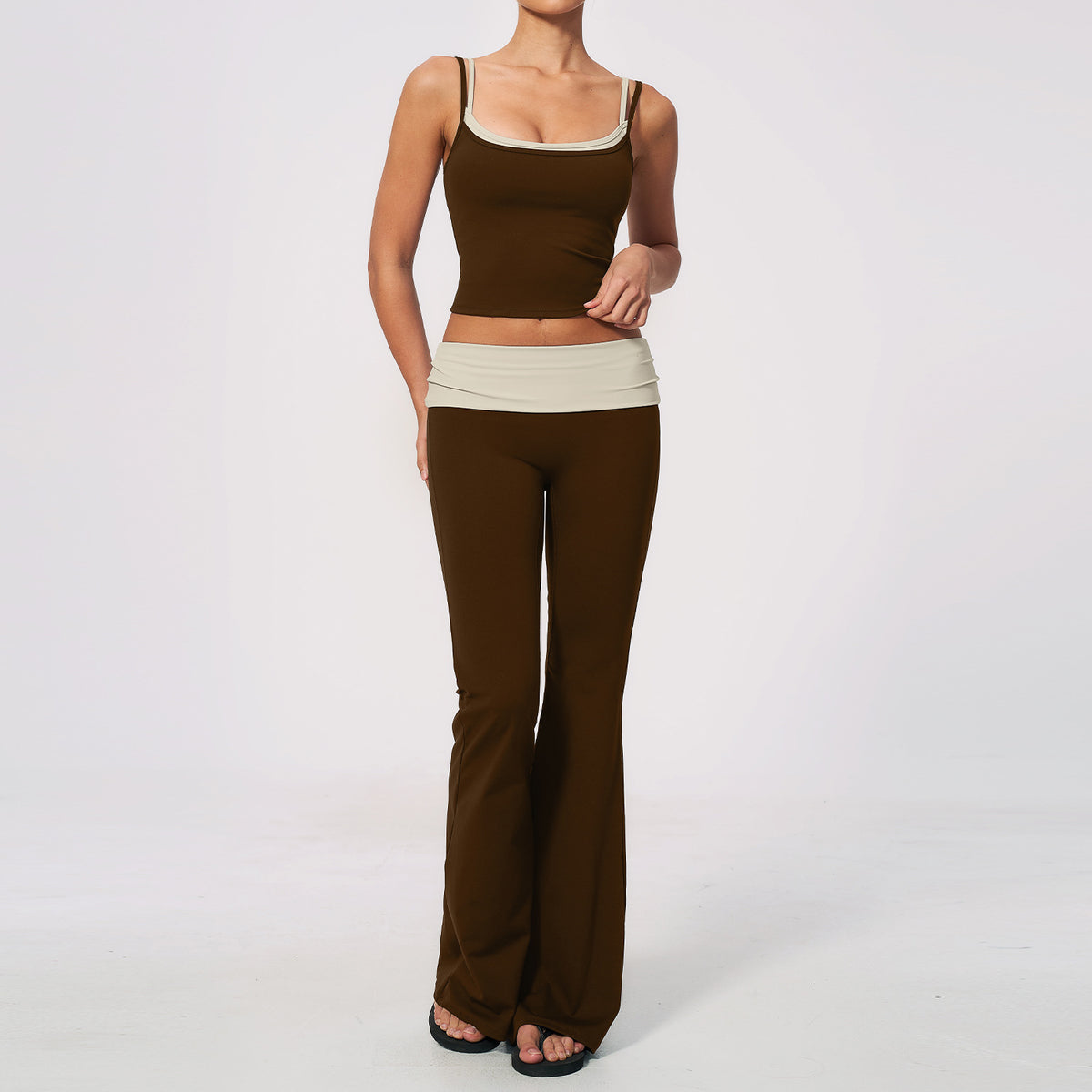 Women's seamless high-waist tummy-reducing and buttock-raising yoga set
