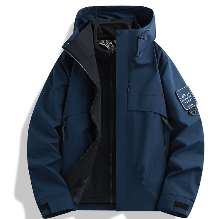 Unisex Hooded 3-in-1 Waterproof Fleece Lined Ski Hiking Jacket