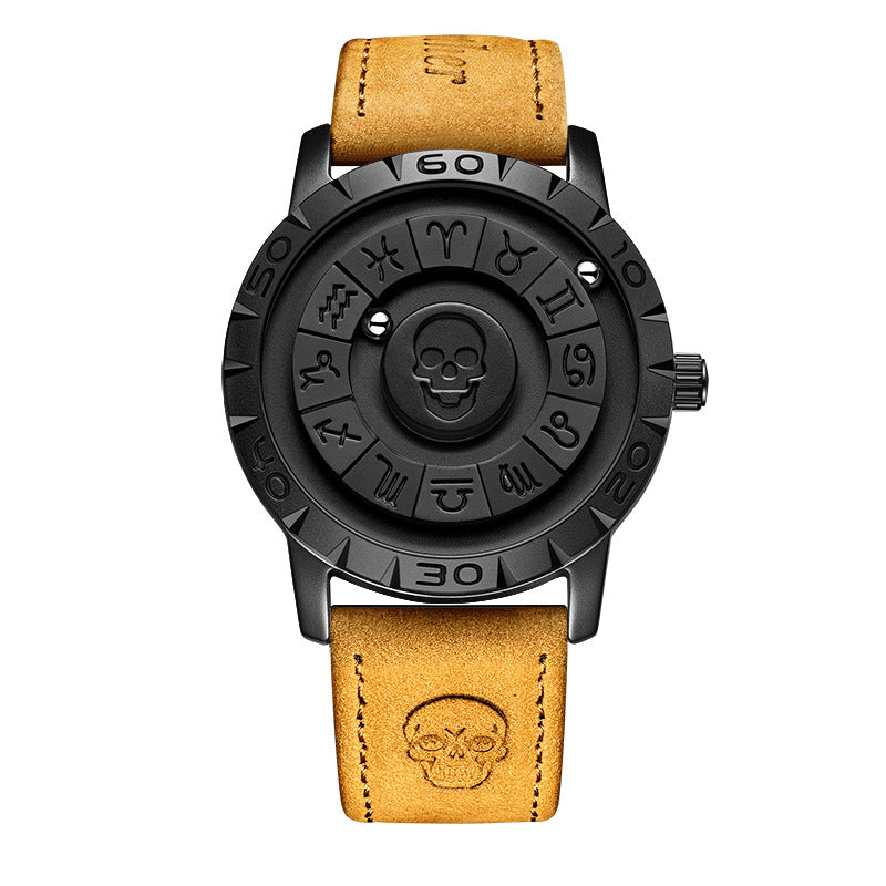 Magnetic Bead Non-Mirror Black Technology Sense Suspension Watch