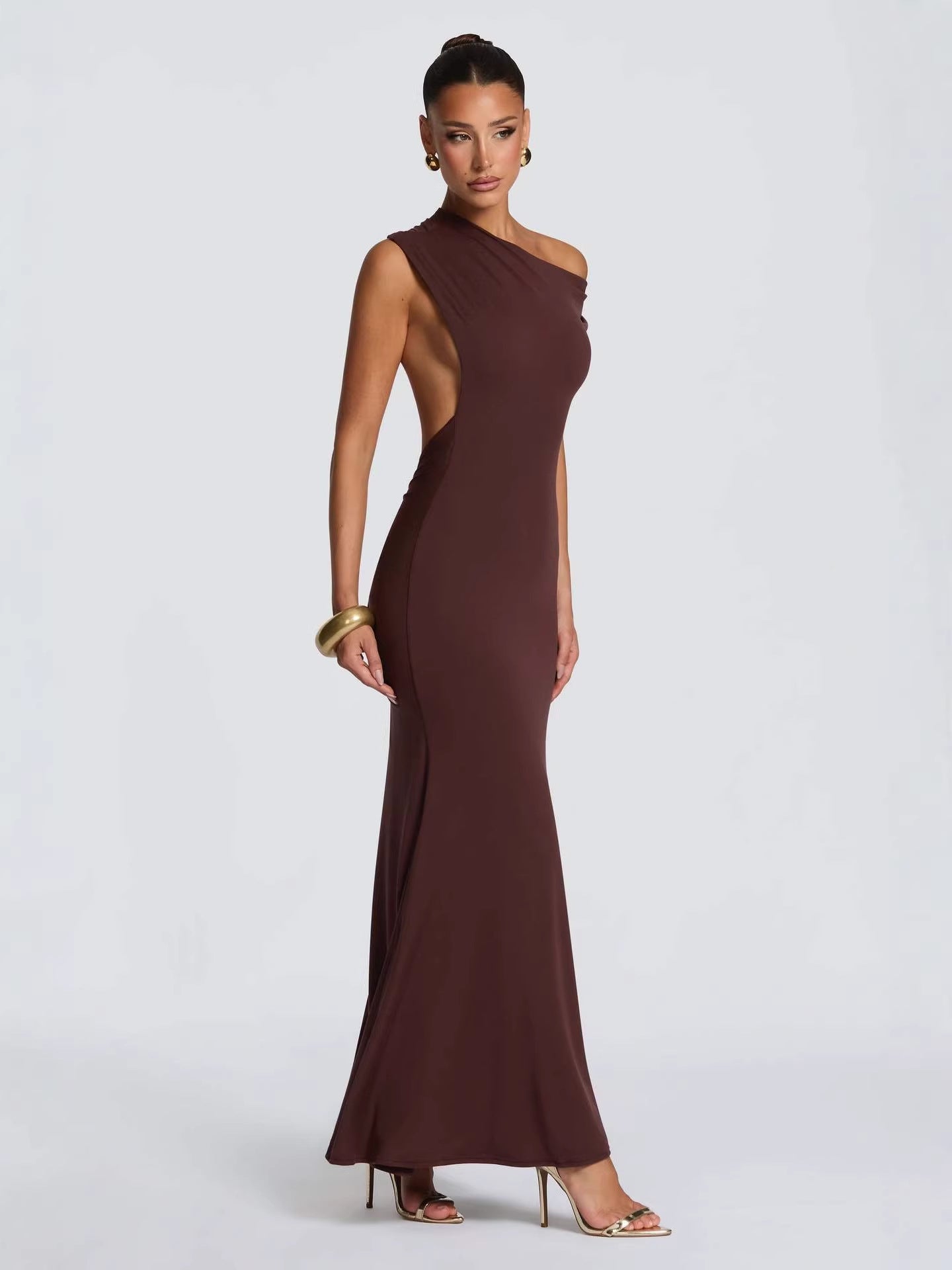 Off-shoulder elegant evening dress