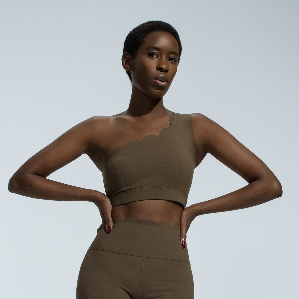 One-Shoulder Lace Fitness Yoga Set