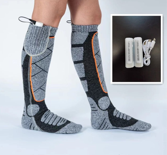 USB Charging Heating Socks Winter Thermal Electric Socks