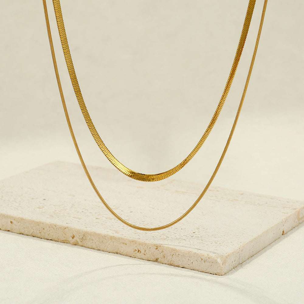 Titanium Steel Double Layer Snake Chain Necklace