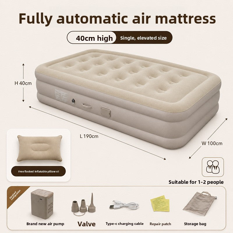 Automatic Inflatable Mattress with Built-In Air Pump
