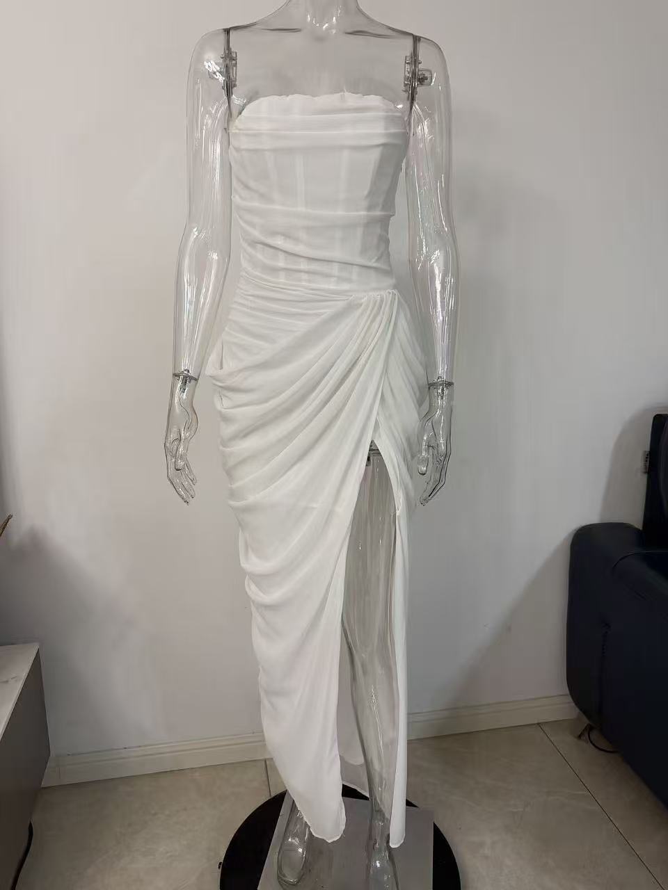 Satin Slim Fit Tube Dress