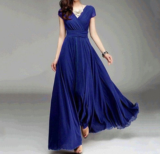 Bohemian V-Neck Chiffon Dress