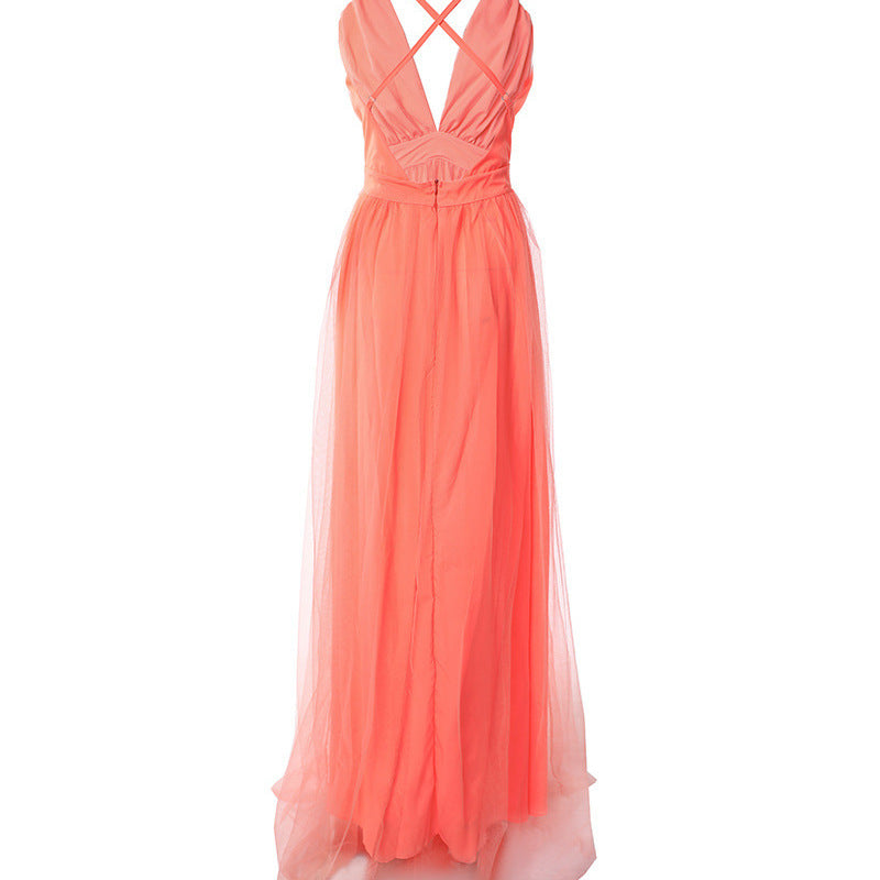 Womens Strapless V-Neck Dress