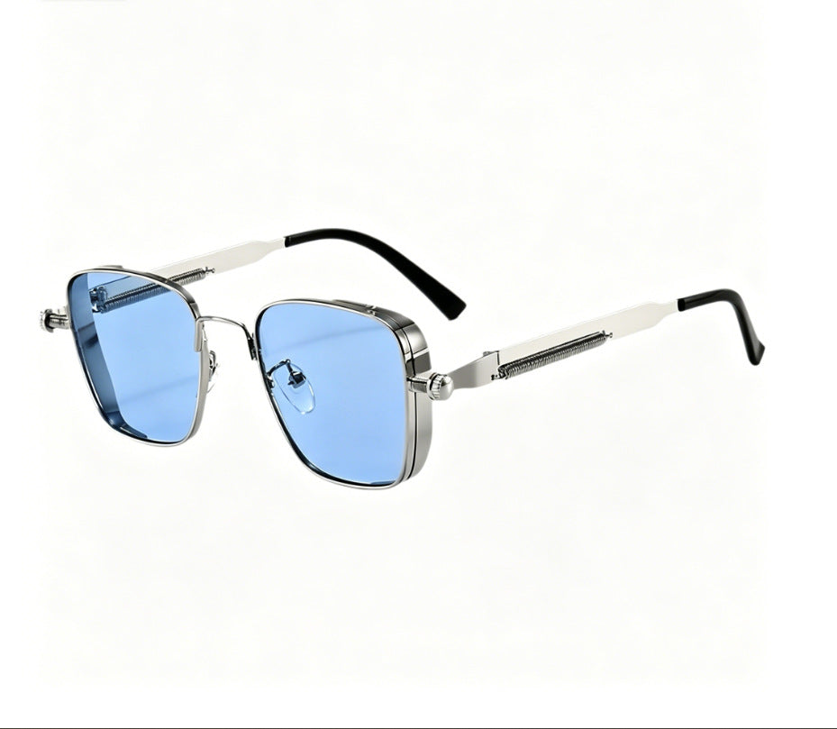 Retro Square Metal Frame Sunglasses UV400 Protection Minimalist Sun Glasses