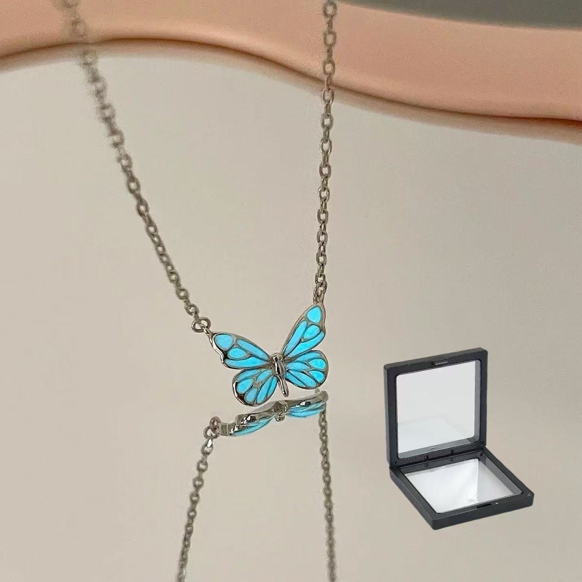 Luminous Butterfly Pendant Necklace