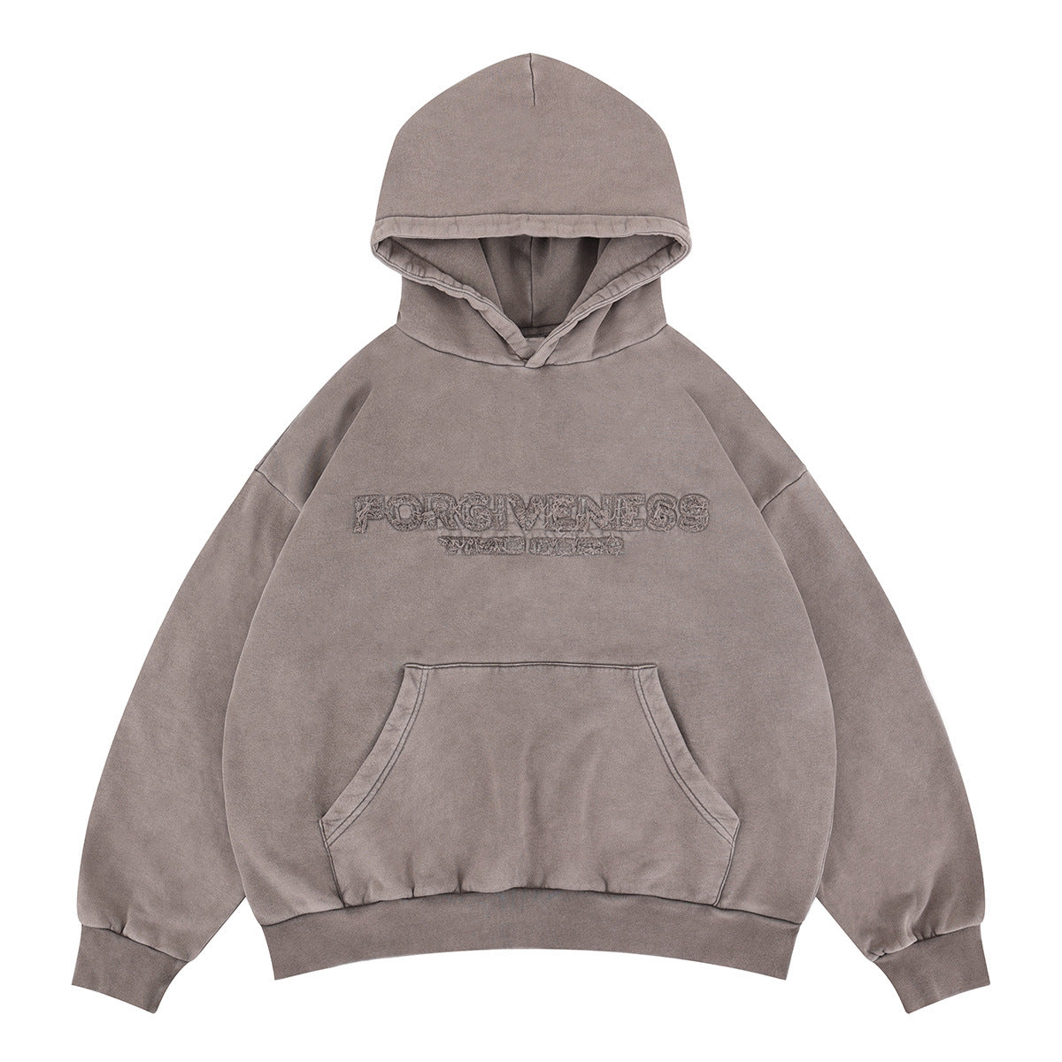 Retro Tassel Embroidered Letters Simple and Versatile Hooded Sweatshirt for Men
