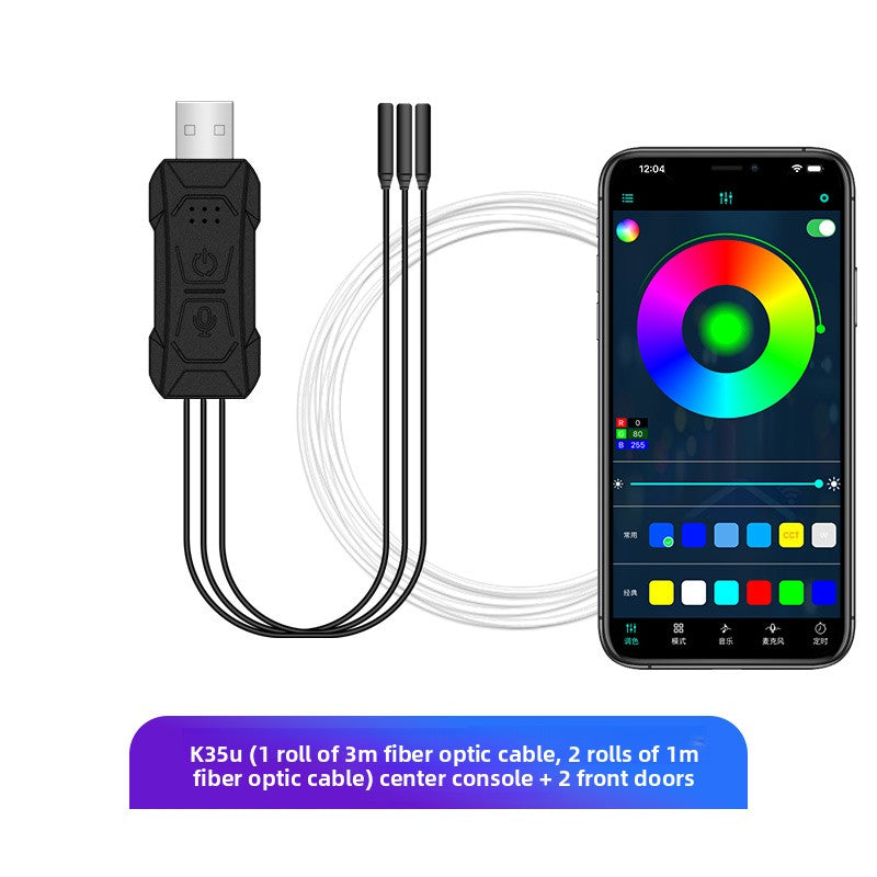 Car Interior LED Ambient Light Strip with Voice Control