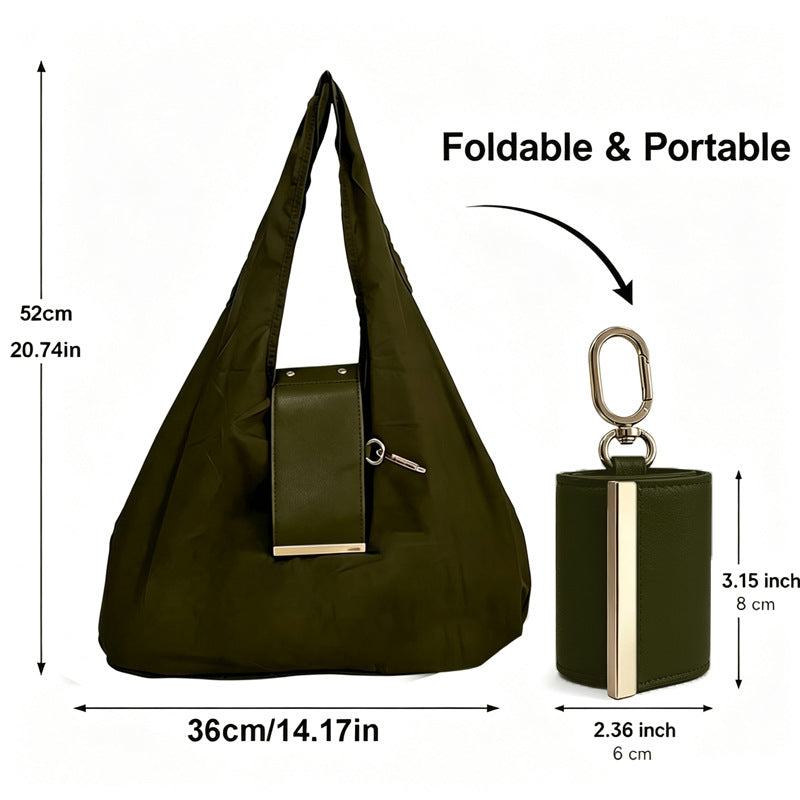 Nylon Tote Bag with Keychain Organizer