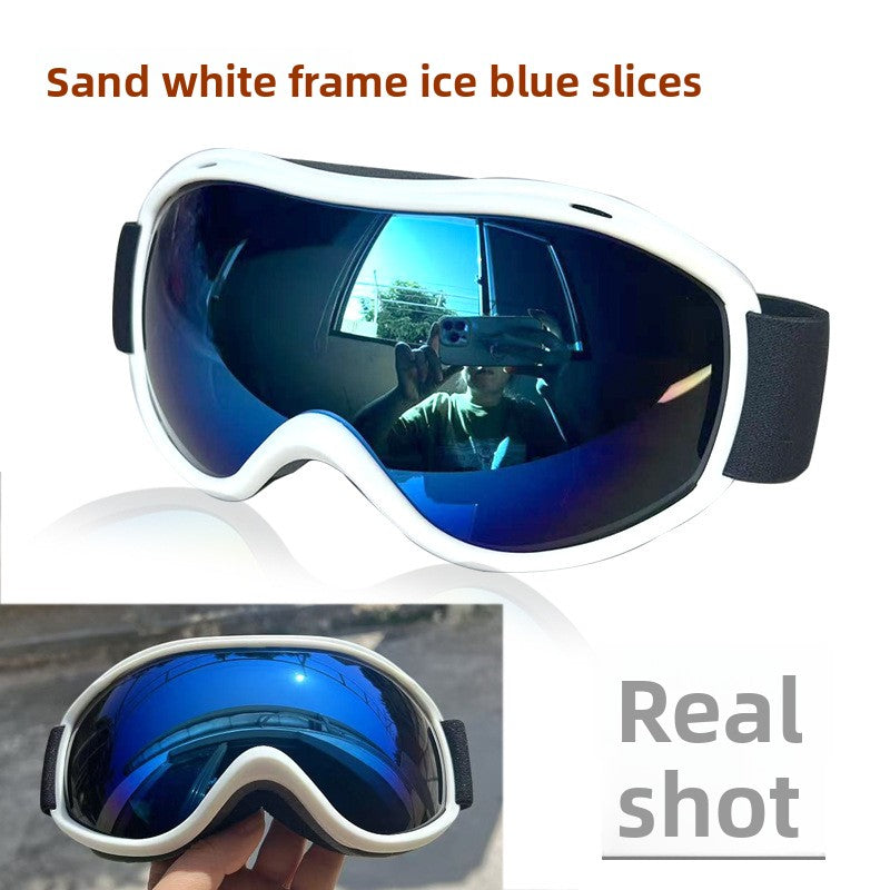 Spherical Ski Goggles with Double-Layer Anti-Fog